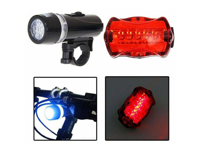  Avant ensemble de feux arriere velo led phare lampe de poche feu arriere nuit velo lampe kit vtt feu arriere lampe  - Conforama E