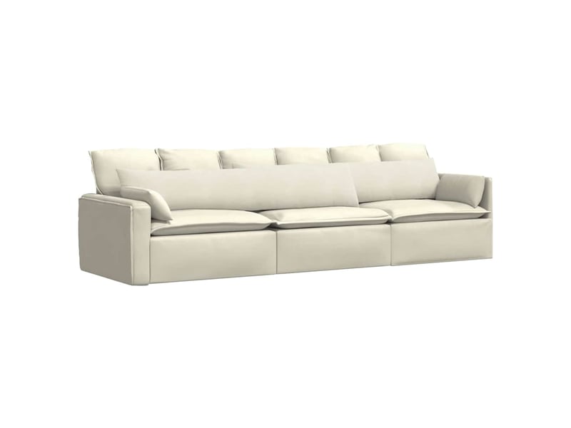 Lot de 2 coussins de canapé, coussins décoratifs crème 200 x 40 cm cf59041 - Conforama C