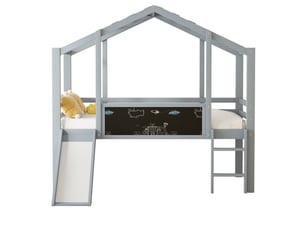 Lit cabane 90x200 cm MAISONORA   coloris gris