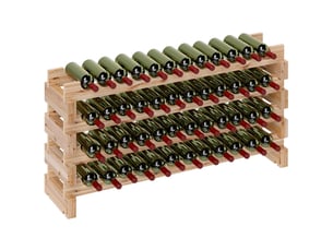 Casier à bouteilles 4 niveaux 48 bouteilles en bois de sapin 114 x 28 x 56,5 cm