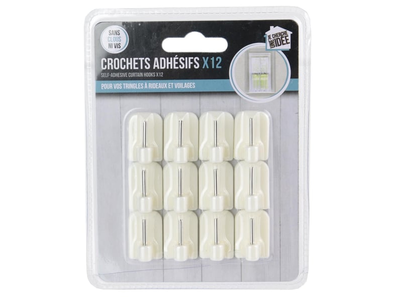 Crochet Autocollant Pour Tringle À Rideau, Paquet De 2 à Prix