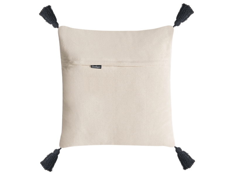 Lot de 2 coussins décoratifs saraca coton 45 x 45 cm noirbeige motif géométrique  - Conforama E