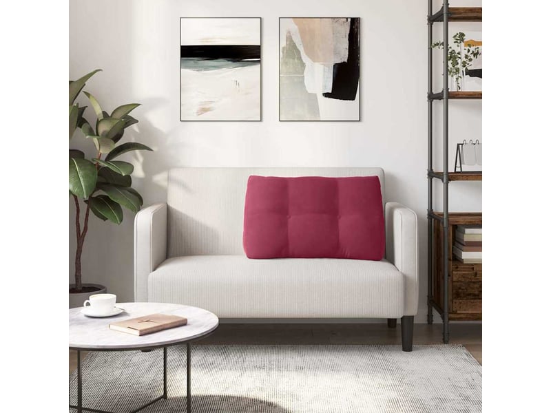  Coussin de dos, coussin de dossier bordeaux 80 x 24 x 50 cm velours cf54607  - Conforama D