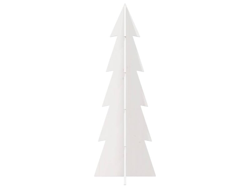  Arbre de noël, sapin de noël en bois pour décoration blanc 112 cm pin massif  - Conforama C