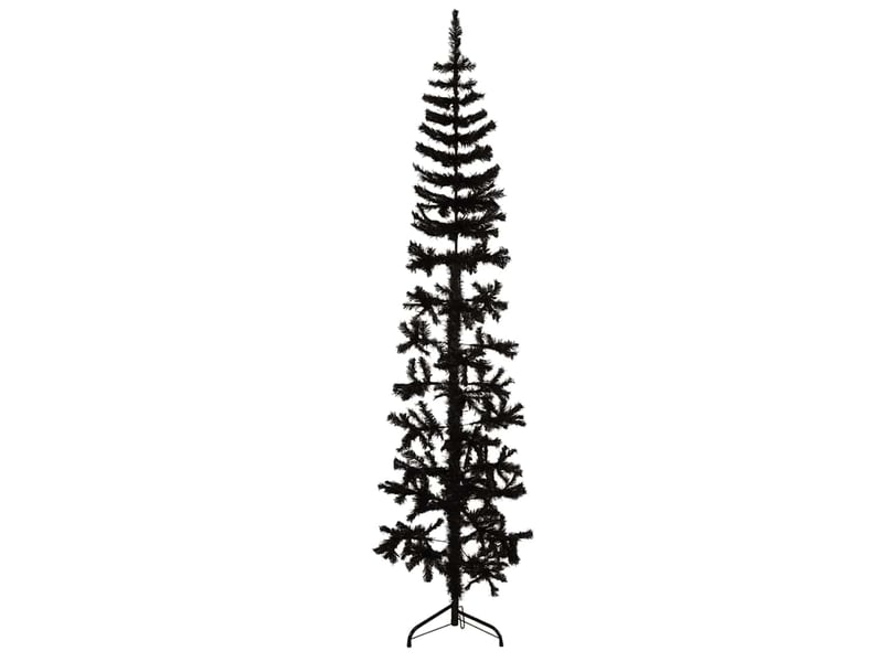  Demi sapin de noël, arbre de noël artificiel mince avec support noir 240 cm  - Conforama B