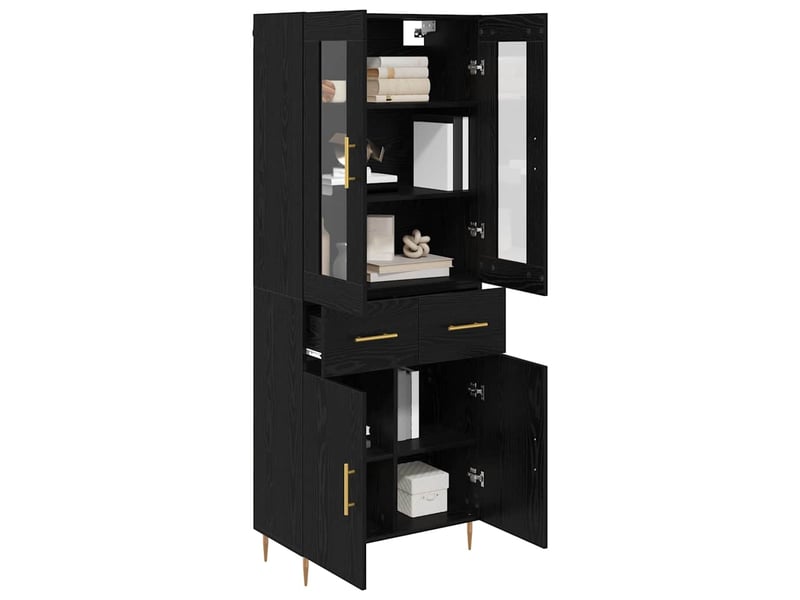  Buffet - haut armoire 2 pc chêne noir 69,5 x 34 x 180 cm  - Conforama C