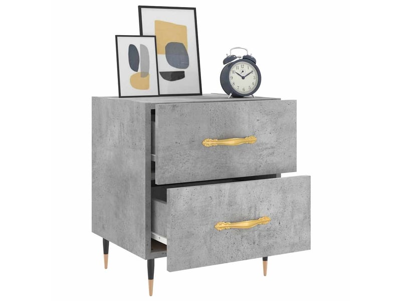  Lot de 2 tables de chevet - cabinet de chevet - table de nuit gris béton 40x35x47,5cm bois d’ingénierie  - Conforama C