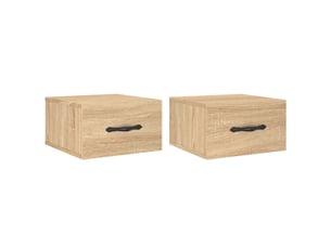 Lot de 2 tables de chevet - cabinet de chevet - table de nuit murales chêne sonoma 35x35x20 cm