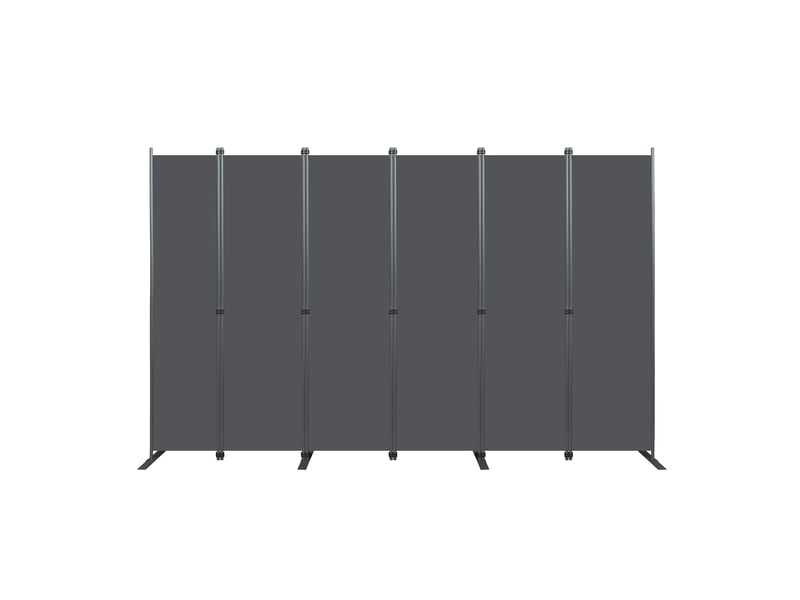 Paravent séparateur 6 panneaux 304x180 cm – gris foncé – pliable pour intimité intérieure et rangement - Conforama A