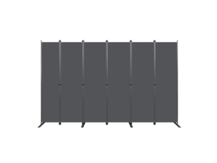 Paravent séparateur 6 panneaux 304x180 cm – gris foncé – pliable pour intimité intérieure et rangement
