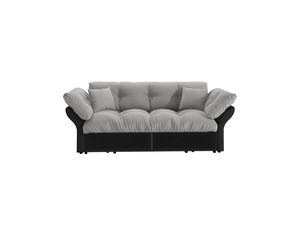 Canapé droit convertible   2 places Tissu gris