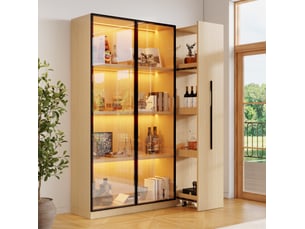 Bibliotheque coloris  bois clair  WISHDOR  - 110.5 cm x 160 cm
