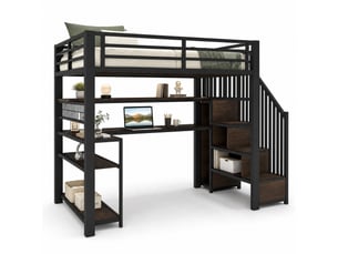 Lit mezzanine 90x200 cm    coloris noir