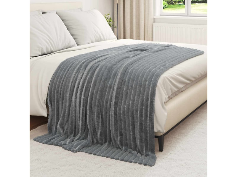  Plaid canapé gris foncé 200x150 cm 0.8 kg polaire  - Conforama C