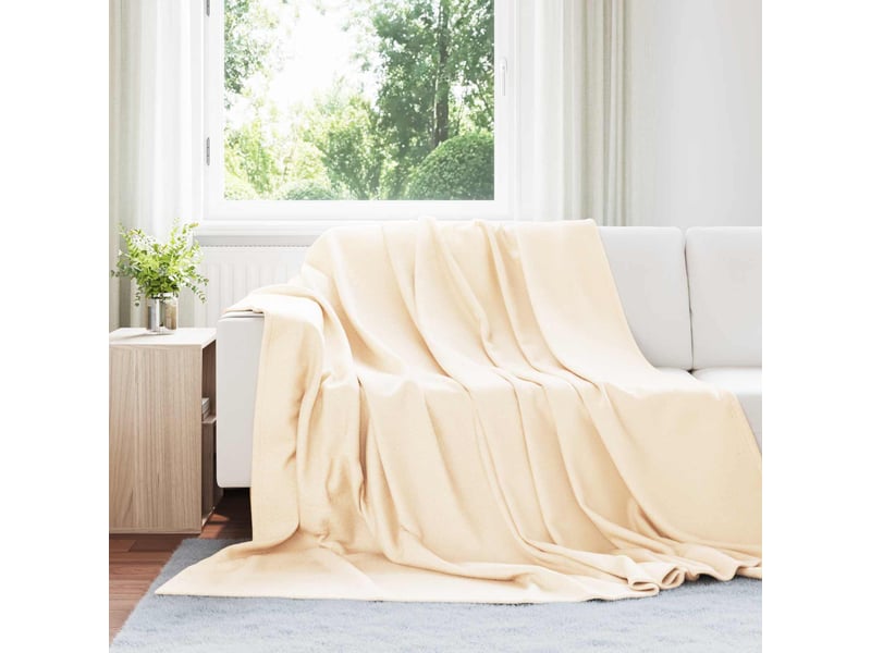 Plaid canapé crème 270x240 cm 0.86 kg polaire - Conforama B