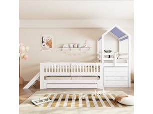 Lit gigogne 90x200 cm <strong>DZMDIP</strong> <strong></strong> coloris blanc