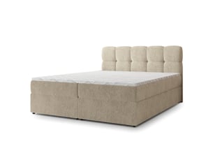 Lit avec rangement 140x200 cm <strong>MASSENO</strong> <strong></strong> coloris beige
