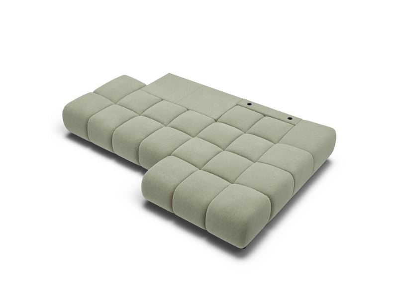  Canapé d'angle droit convertible almera 4 places tissu vert  - Conforama C