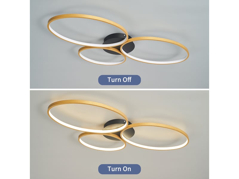  Plafonnier led dimmable pour salon avec télécommande – moderne et rond, 3 couleurs  - Conforama E