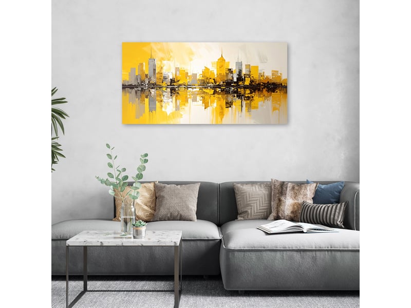 Toile imprimée, bâtiments urbains architecture jaune 120x60 1289448114 - Conforama B