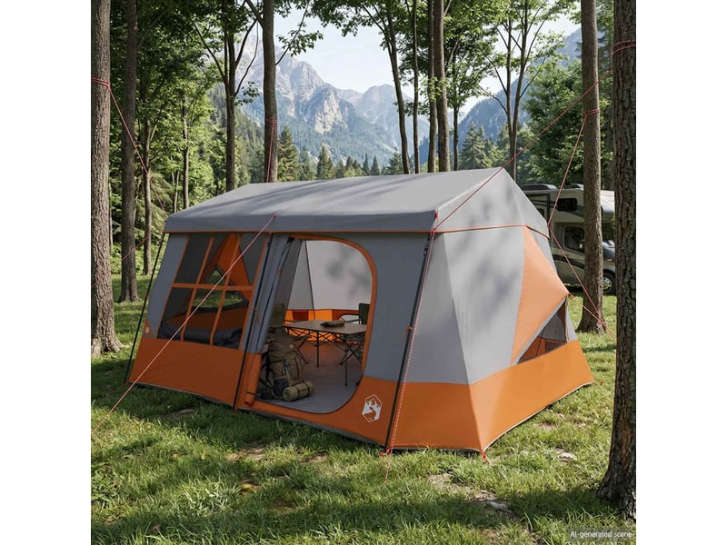 Tente de camping, tente familiale avec auvent imperméable 9 personne - Conforama B