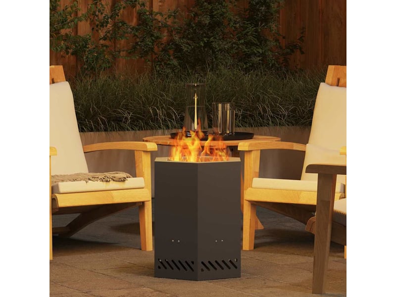  Brasero exterieur, foyer sans fumée noir 38x38x51 cm acier patiné shl450  - Conforama D