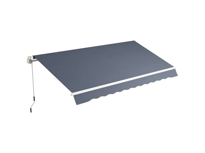  Store extérieur avec bras rétractables et ouverture à manivelle, 360 x 250 cm, gris  - Conforama B