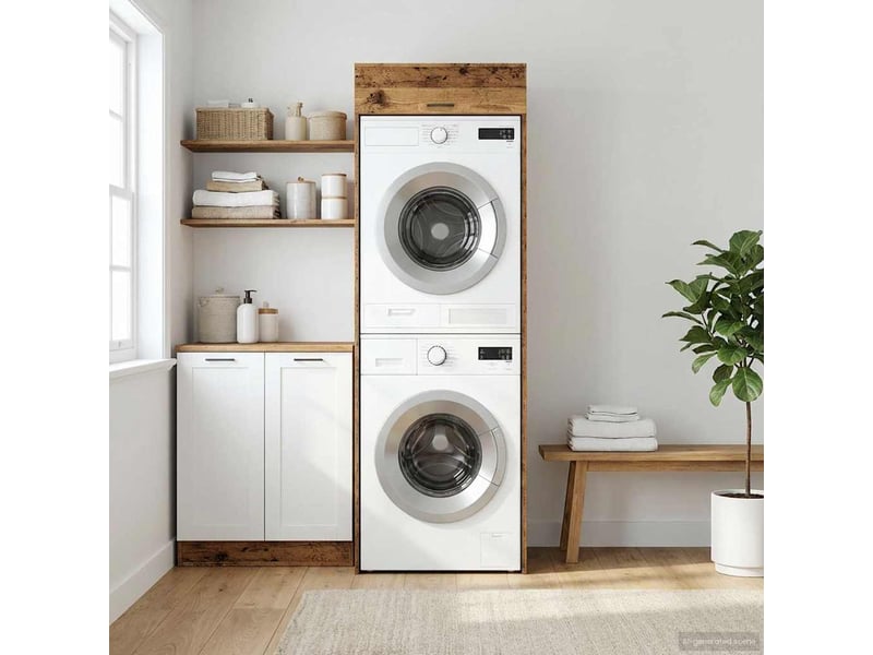 Armoire pour machine à laver bois ancien 67,5x68x200 cm - Conforama B