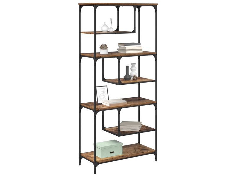  Bibliothèque 6 niveaux, armoire à livres 81 x 36 x 176 cm bois d'ingénierie shl2075  - Conforama C