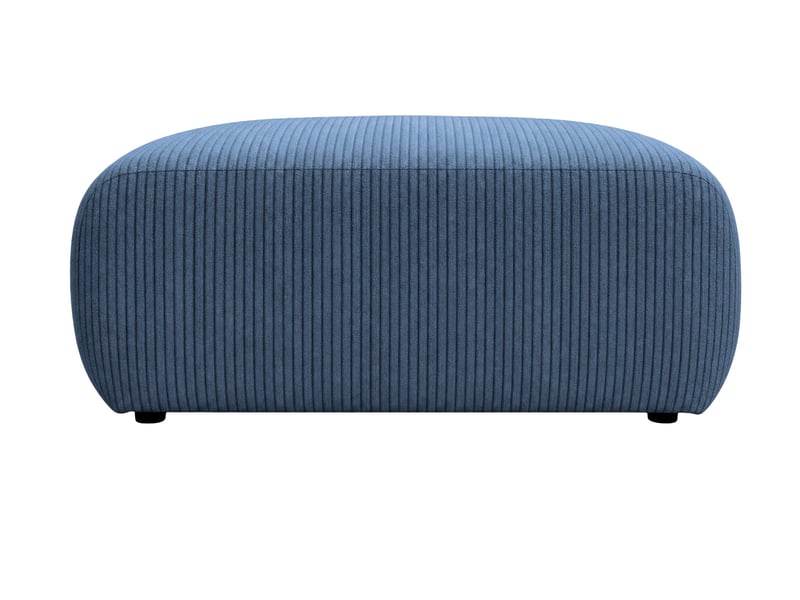  Portofino - pouf en petit velours côtelé bleu 105x57x40  - Conforama A