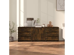 Buffets 3 pcs - bahut - meuble de rangement chêne fumé bois d'ingénierie