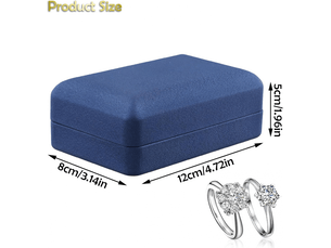Boîte de rangement pour bagues à bijoux, boîte de présentation de bijoux bleue, boîte de présentation de bagues en cuir pu