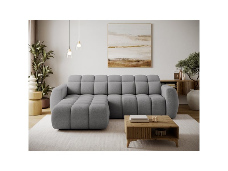  Canapé d'angle électrique fanoti 3 places gris – angle gauche  - Conforama B
