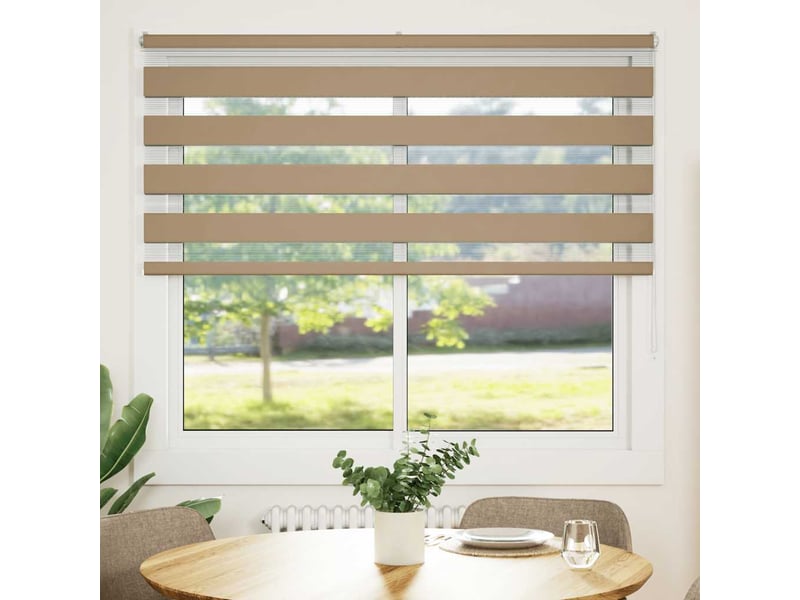  Store zèbre, store de fenêtre marron sable largeur du tissu 150,9 cm polyester cf48790  - Conforama A