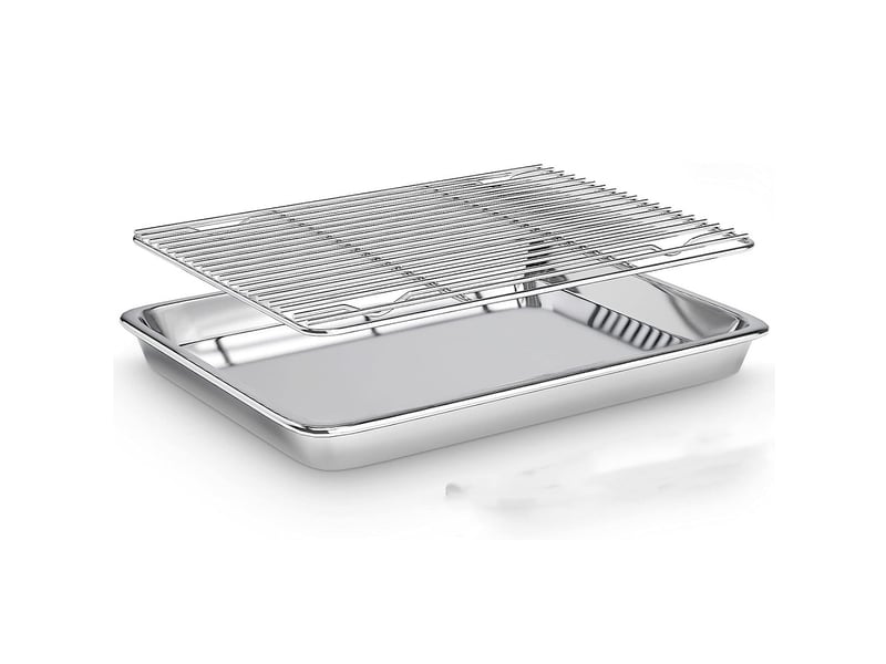  Plaque à pâtisserie avec grille en acier inoxydable 40x30x2.5cm  - Conforama A
