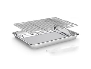 Plaque à pâtisserie avec grille en acier inoxydable 40x30x2.5cm