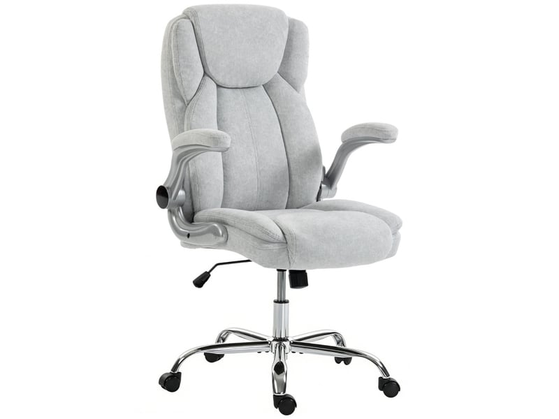  Fauteuil de bureau jarane ergonomique velours accoudoirs rabattables blanc crème  - Conforama B