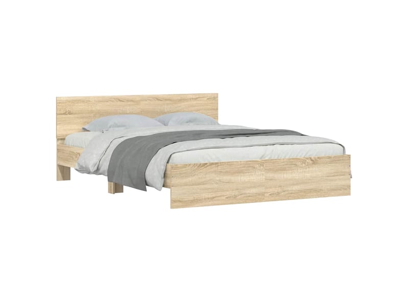  Lit double- lit adulte -  cadre de lit sans matelas chêne sonoma 140x190 cm  - Conforama B