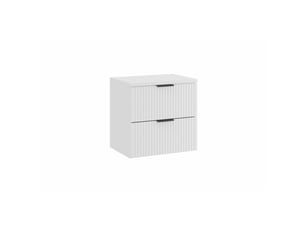 Ensemble de salle de bain noxera 60 cm – meuble sous vasque suspendu blanc alpin mat avec plan pour vasque