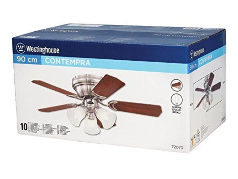Westinghouse 7207340 contempra trio ventilateur de plafond e27 métal nickel brossé 7207340 - Conforama F