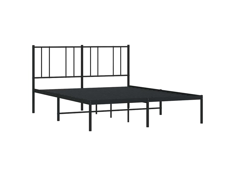  Lit double- lit adulte -  cadre de lit métal sans matelas avec tête de lit noir 135x190cm  - Conforama C