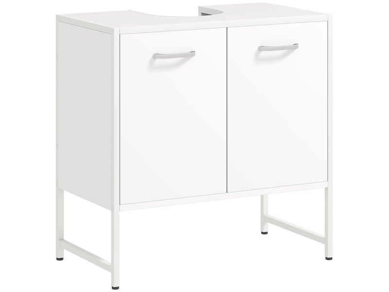  Meuble sous lavabo blanc, 2 portes à fermeture douce, 60 x 33 x 60,5 cm  - Conforama A
