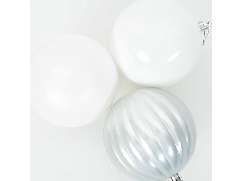  Ensemble de boules de noël xl 9 pcs blanc ø 15 cm plastique  - Conforama D