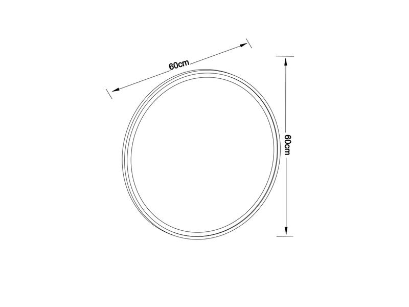 Miroir de salle de bain rond mural 60 x 60 x 3 cm, éclairage réglable, antibuée, argenté  - Conforama C