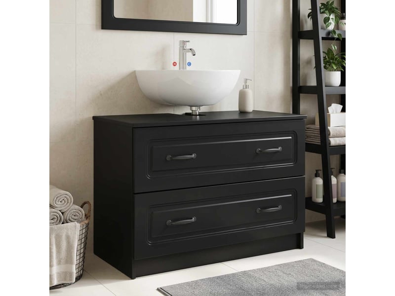  Meuble sous lavabo de salle de bain utrecht noir cf64937  - Conforama B