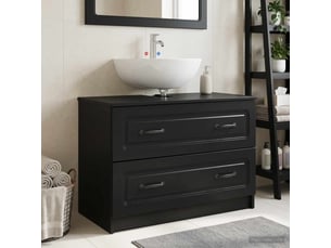 Meuble sous lavabo de salle de bain utrecht noir cf64937
