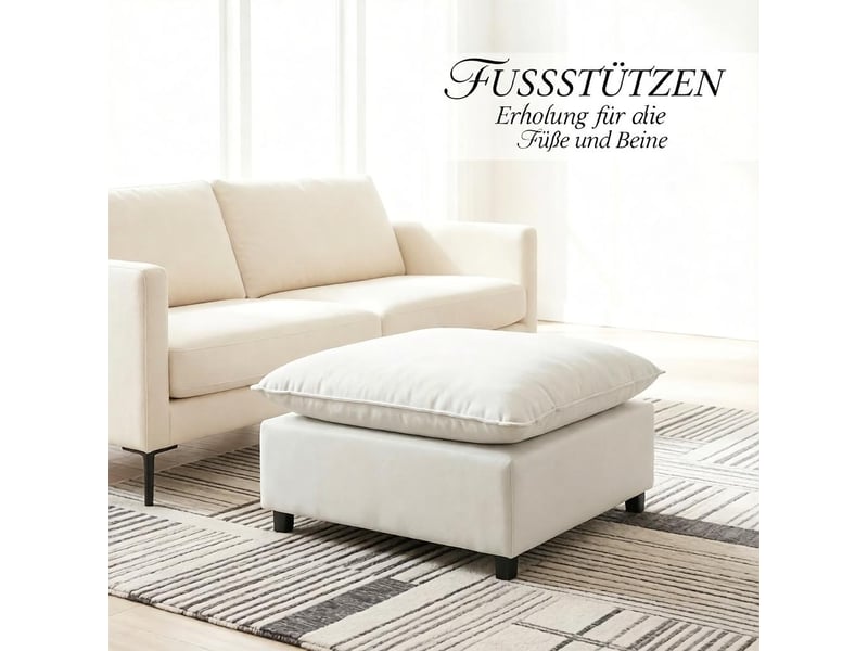  Repose-pieds carré pour le salon, pouf avec pieds en plastique, pouf pour la chambre et l'entrée 838-620V01GY - Conforama C