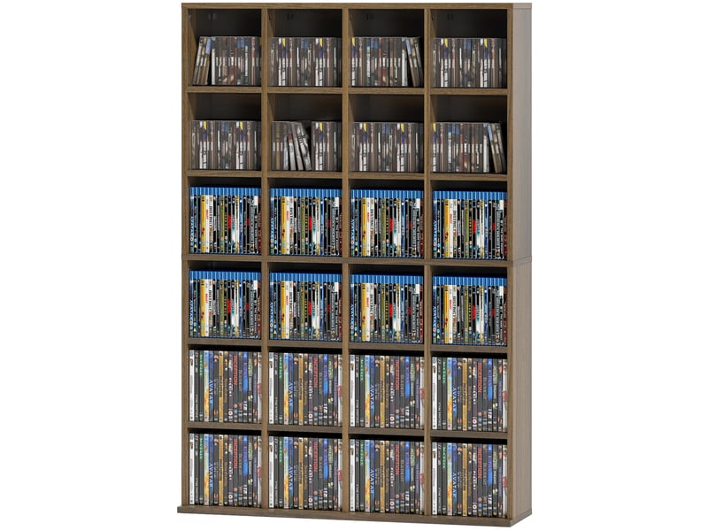  Meuble de rangement multimédia 456 cd 336 dvd marron 89 x 20 x 130,5 cm  - Conforama B
