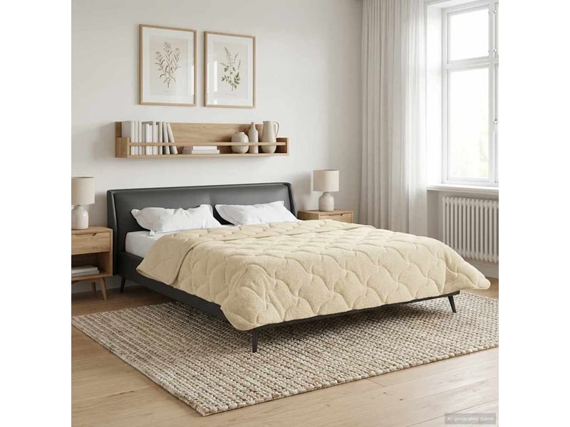  Duvet - couette complet toute l'année matelassé crème 200 x 220 cm  - Conforama D