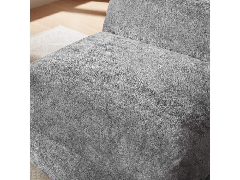  Fauteuil convertible 1 place gris en tissu doux, se transforme en chaise longue pour votre intérieur  - Conforama D
